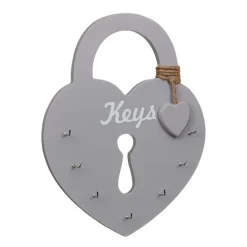 Accroche cle mural coeur mdf