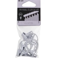 Anneau pince x 8 - blanc