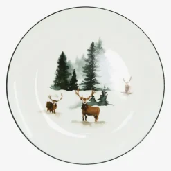 Assiette dessert noel cerf