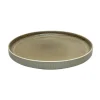 Assiette dessert reactive marron