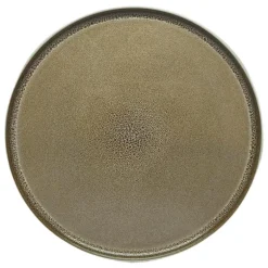 Assiette plate reactive marron