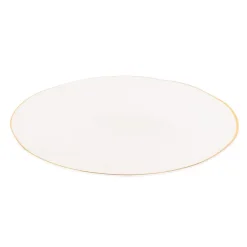 Assiette rayures bord dore 28cm