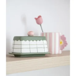 Beurrier vert motif cadrillage