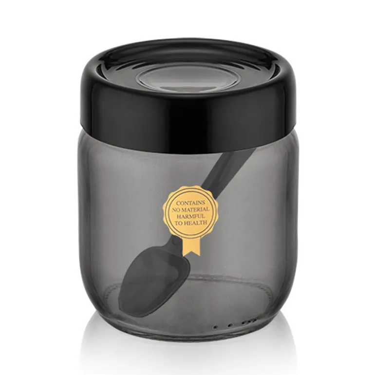 Bocal en verre avec cuillere