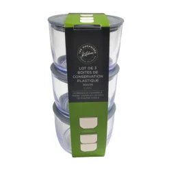 3 boites alimentaire ronde 300ml