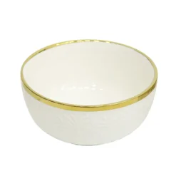 Bol blanc et lisere dore d12.4cm