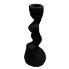 Bougeoir torsade ciment noir
