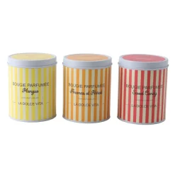Bougie metal rayures colorees