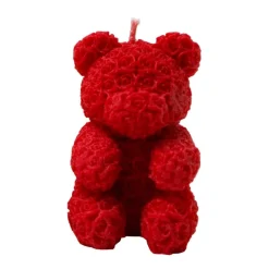 Bougie ourson en rose 9.5cm