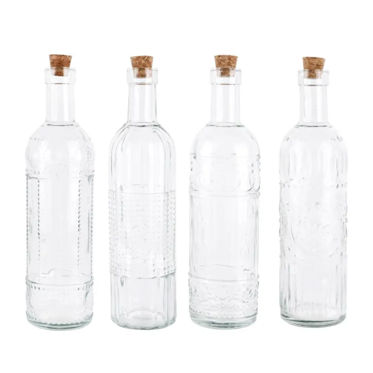 Bouteille enbossee en verre