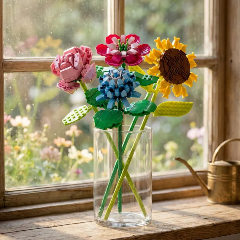 Briques fleur zinnia