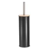 Brosse wc noir couvercle bambou
