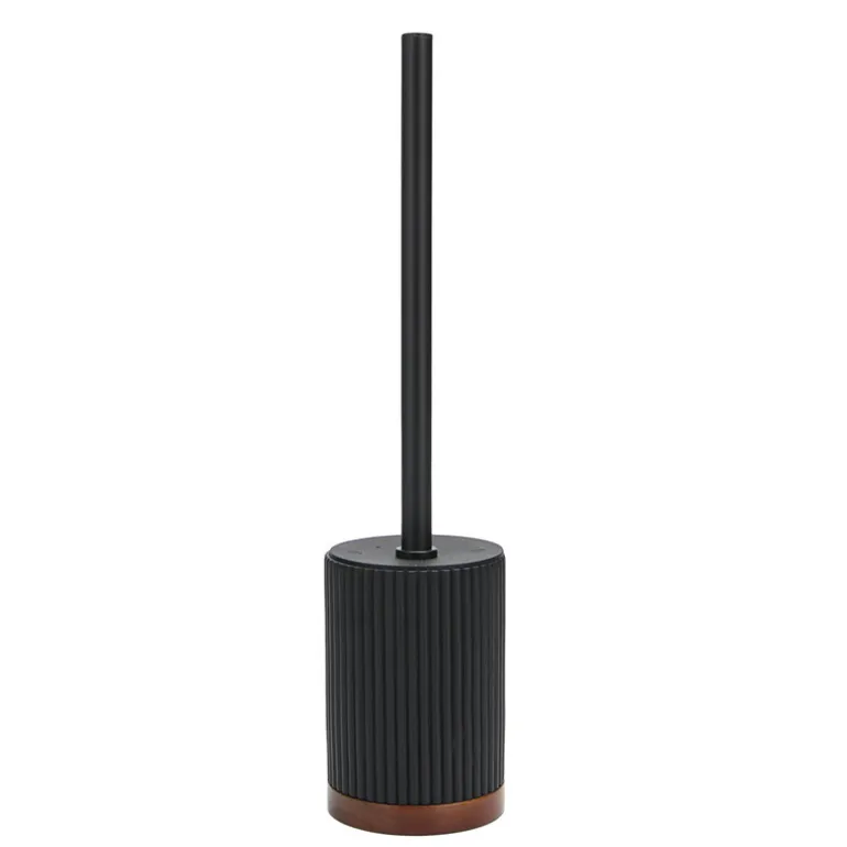 Brosse wc noir socle en bois