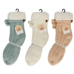 Chaussettes doubl sherpa pastel