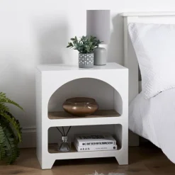 Chevet voute blanc / effet bois