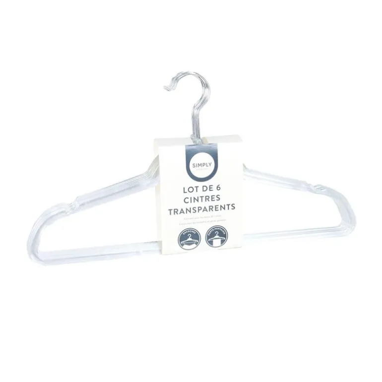 Cintres en plastique transparent