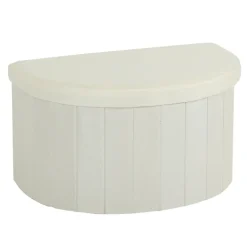 Coffre rangement demi lune creme