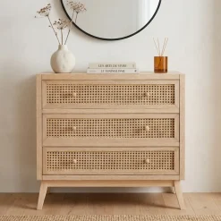 Commode 3 tiroirs cannage