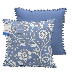 Coussin carre rustic 43x43cm ble