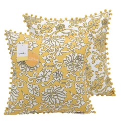 Coussin carre rustic 43x43cm jau