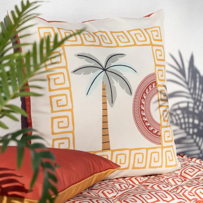 Coussin deperlant palmier 60x60c