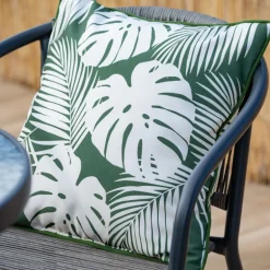 Coussin ext feuillage noir/v