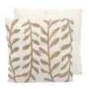 Coussin feuilles en jute 50x50cm