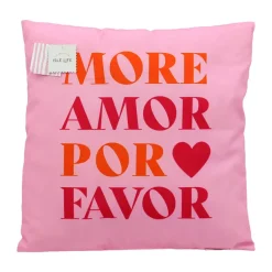Coussin more amor 45x45cm rose o