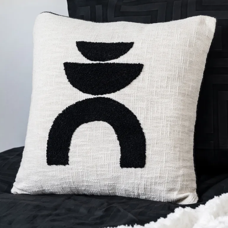 Coussin neo piping noir 45x45cm