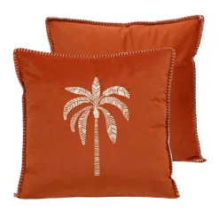 Coussin palmier bord cousu 45x45