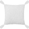 Coussin tresse 45x45cm pompons n