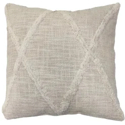 Coussin tufte creme 40x40
