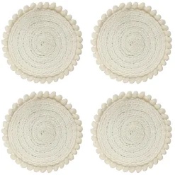 Dessous de verre rond naturel x4