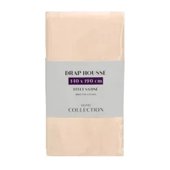 Drap housse satin peche
