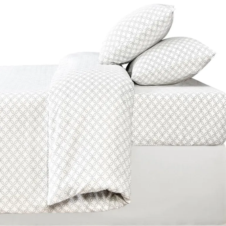 Drap housse 160x200 imprime blan
