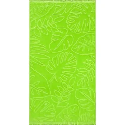 Drap plage velours jacquard uni
