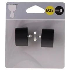 Embout bouchon d28 x2 - noir mat