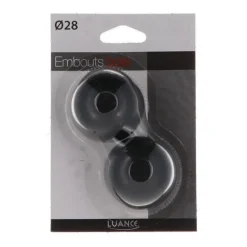 Embout boule x 2 d28 - noir mat