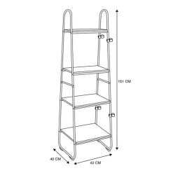 Etagere 4 niveaux creme/bois