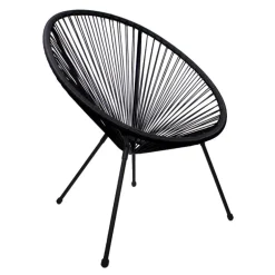 Fauteuil exterieur cordage noir