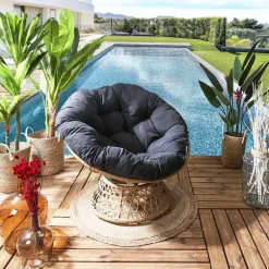 Fauteuil papasan noir