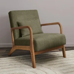 Fauteuil velours andrew kaki