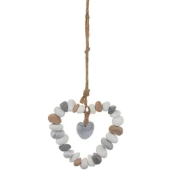 Galets forme coeur a suspendre