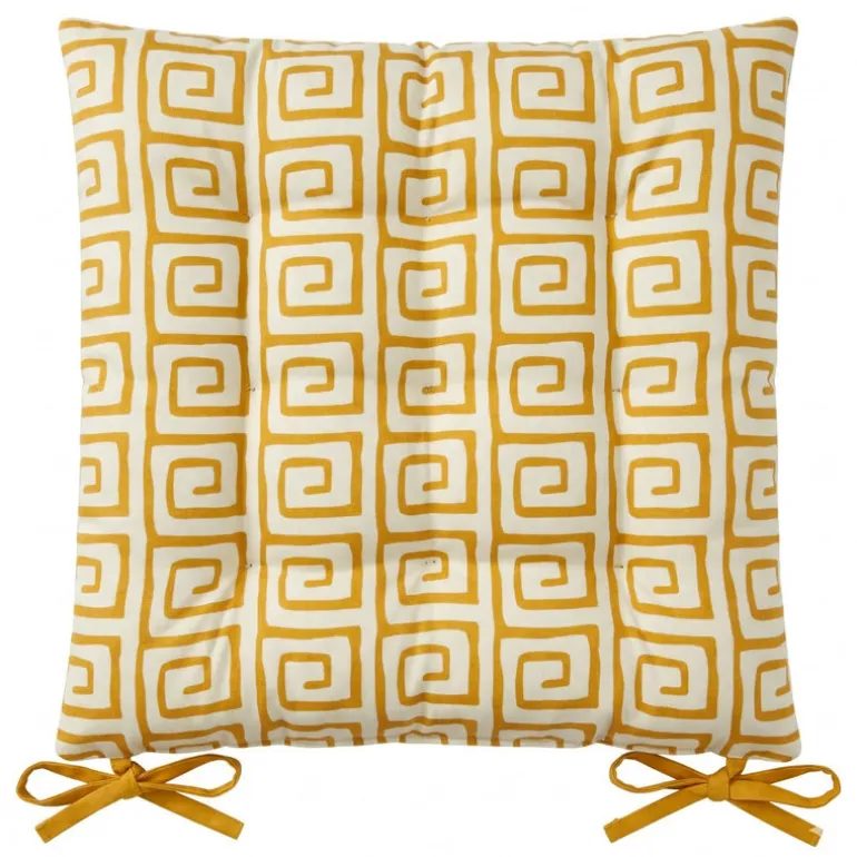 Galette de chaise motif grec dep