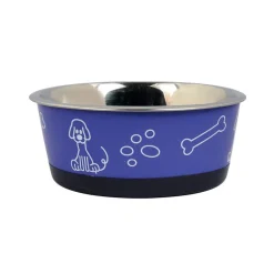 Gamelle inox paroi decor bleu