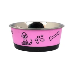 Gamelle inox paroi decor rose