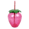 Gourde avec paille fraise