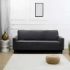 Housse de canape uni 3p gris ant