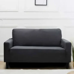 Housse de canape uni 2p gris ant