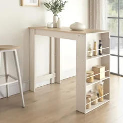 Ilot creme & bois